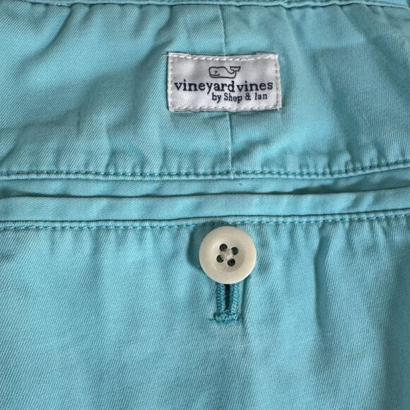 Vineyard Vines Mens Club Short 36 Aqua Blue 100% Cotton Casual Flat Front - Picture 4 of 6